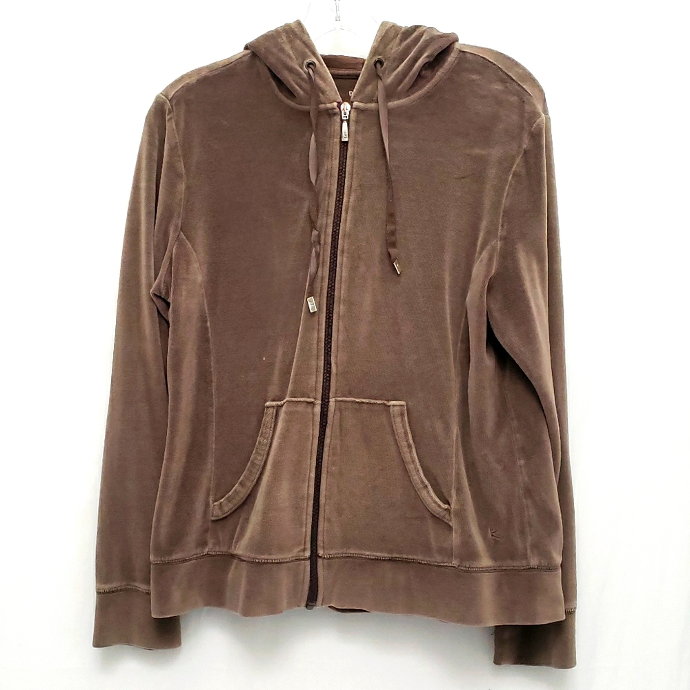 Brown Danskin Now Velour Hoodie